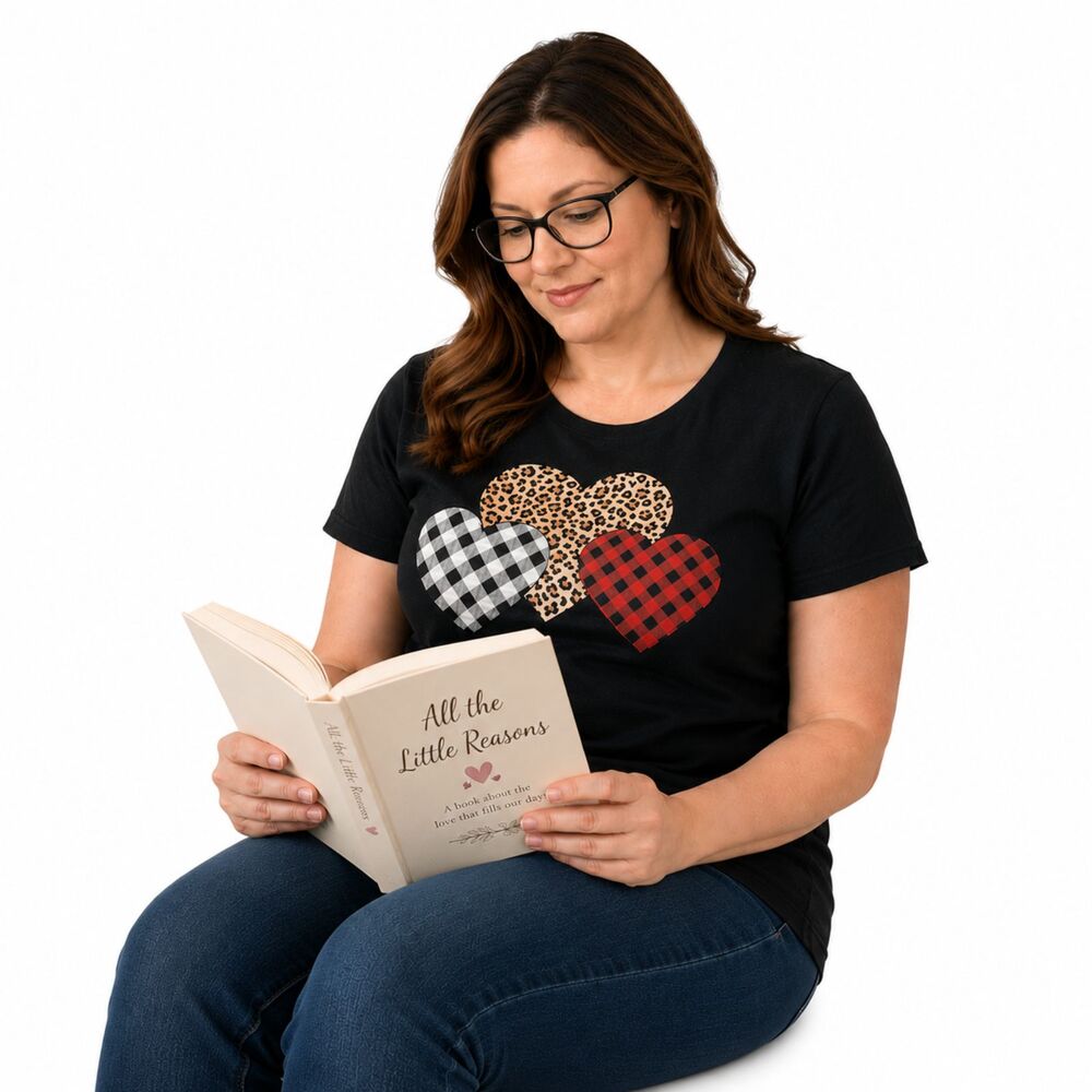 Buffalo Plaid Heart Graphic Tee XL
